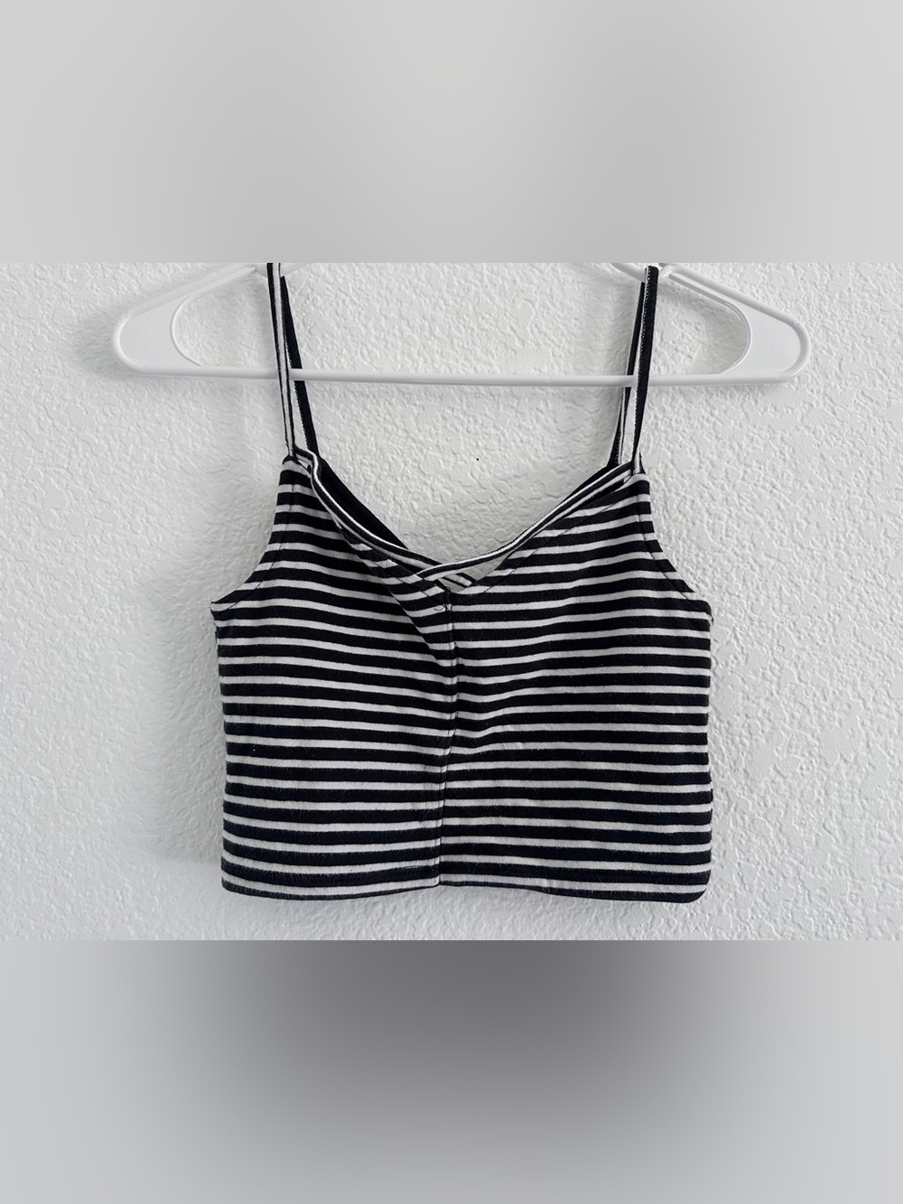 Hollister - Black and White Striped Cropped Top - Size XS